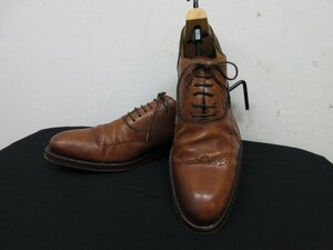 m7366　ヴィンテージ　SILVANO SASSETTIシルバノ・サセッティ　靴　本革genuine leather　イタリア製　ヒモ靴　7　ブラウン　