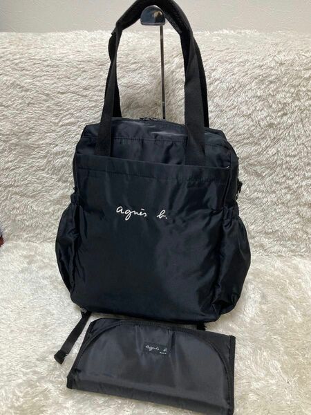 極美品 agnes b. アニエスベー マザーズバッグ リュック 2way