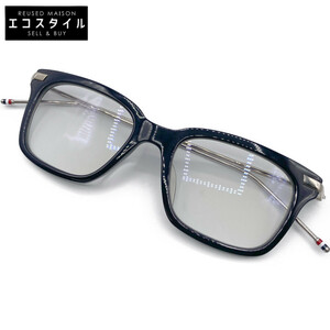 1円 THOM BROWNE トムブラウン TB-701 ブラック×シルバー オプティカルグラス アイウェア 眼鏡 49　19　150