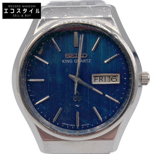 1円 SEIKO セイコー 0853-8000-G キング クオーツ デイデイト 腕時計 シルバー メンズ