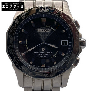1円 SEIKO セイコー 7B25-0AA0 ブライツ ワールドタイム ソーラー電波 腕時計 チタン メンズ