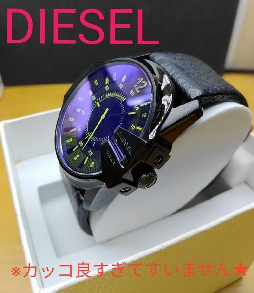 程度良好★■DIESEL　時計　稼働品　美品　偏光ガラス　新品電池★送料無料★★★