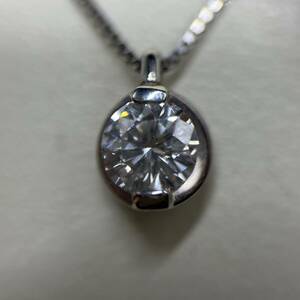 Pt900 D0.313ct diamond G color SI1 Class GD GD Pt850 necklace gross weight approximately 2.3g present condition goods judgment document one bead present 1 jpy exhibition 