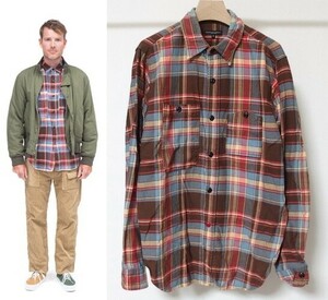 Engineered Garments engineered garments Work Shirt Cotton Plaid рубашка work shirt S проверка фланель 