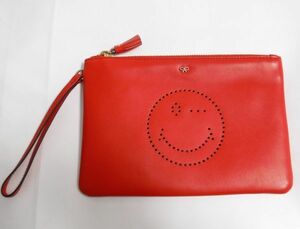 Anya Hindmarch アニヤハインドマーチ SMILEY WINK CLUTCH POUCH BAG スマイリー ウィンク クラッチ ポーチ バッグ
