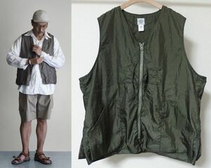 23SS POST O'ALLS OVERALLS ポスト オーバーオールズ 1521-CTO Mr.DEE crinkle nylon taffeta ミスター ディー ナイロン ベスト XL