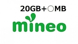 パケットギフト 20GB+20MB (9999MB×2+20MB) mineo (マイネオ) 容量相談可　