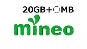 パケットギフト 20GB+20MB (9999MB×2+20MB) mineo (マイネオ) 容量相談可