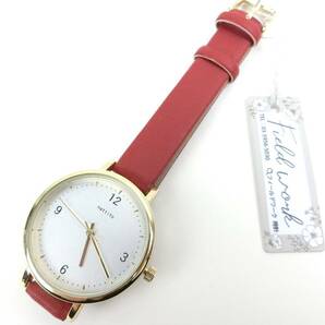 【未使用タグ付】nattito ヴィヴィッドカラーアナログウォッチ 腕時計 レッド 赤 シンプル フィールドワーク 定価2,860円【40】