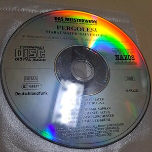 ジャンク品　PERGOLESI / STABAT MATER/SALVE REGINA CD ディスクのみ　