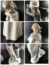 1000円〜■★LLADRO★リヤドロ 甘い香り 6918 我が家のプリンセス 6973 ナイスショット 4824 陶器人形 3点まとめ★okoy2657501-157★r30552_画像9