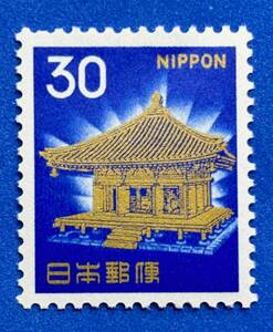  новый марки с изображением флоры, фауны, национальных сокровищ 1967 год серии [ средний . храм золотой цвет .]30 иен не использовался NH прекрасный товар совместно сделка возможно 