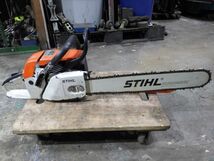 f1681▼ スチール 038AV エンジン チェンソー ガイドバー500mm 62cc 木工 切断 STIHL 中古_画像2