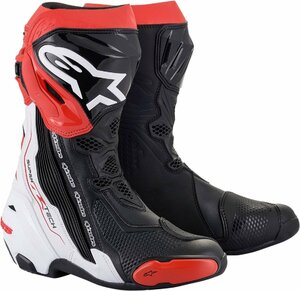 US 6 / EU 39 - US 6 - ブラック/ホワイト/レッド - ALPINESTARS アルパインスターズ Supertech R ブーツ