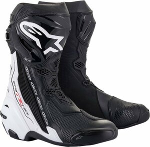 US 10.5 / EU 45 - ブラック/ホワイト - ALPINESTARS アルパインスターズ Supertech R ブーツ