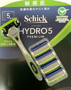 即決●送料140円~ シックハイドロ5 プレミアム　ホルダー&替刃 替刃5個 5枚刃 髭剃り カミソリ　Schick　HYDRO5 プレミアム