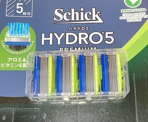 ●送120~schick HYDRO5 シック ハイドロ5 プレミアム 替刃 4個　敏感肌　 五枚刃 メンズ 脱毛 髭剃り 