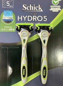 即決●送料無料■Schick HYDRO5 PREMIUM■ シック ハイドロ5 プレミアム■ホルダー&替刃1個X2個　初期装着 五枚刃 メンズ 脱毛 髭剃り