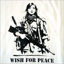 送料無料！RISE-ROCK 6.2オンス ヘビーウエイト プレミアム半袖Tシャツ Lサイズ 白 ホワイト 新品 [WISH FOR PEACE/平和への願い] _画像5