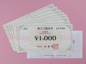 [ включая доставку ][ анонимность соответствует ] дерево .. акционер пригласительный билет 8,000 иен минут (1,000×8 листов )[ иметь временные ограничения действия 2025 год 1 месяц до ]* большой . армия ......
