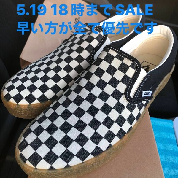 5/19 18時までSALE VANS スリッポン チェック チェッカー バンズ SLIP-ON チェッカーボード