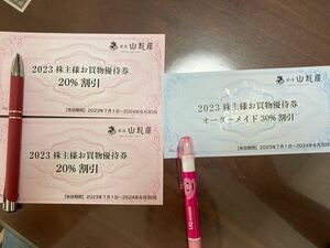  Ginza Yamagata shop stockholder complimentary ticket shopping 20% discount 2 sheets custom-made 30% discount 1 sheets 2024 year 6 month till 