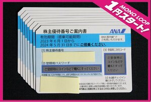 【5yP04150B】★１円スタート★ANA★全日空★国内線★株主優待割引運賃★8枚セット★有効期限2024年5月31日★飛行機★国内旅行★出張