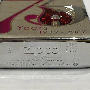 【5OY黒04019】Zippo★未使用品★75周年記念★火花確認済★1 of 14000★1932-2007★の画像6