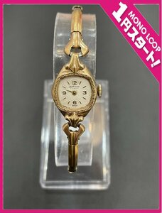 [5AT Akira 04012F]*1 jpy start * wristwatch *wristwatch*hoffman* Hoffmann *14kt*39256* lady's * hand winding *17 stone * Gold 