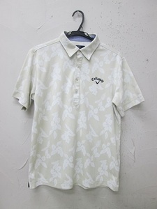 (24)☆Callaway キャロウェイ 半袖 ポロシャツ ゴルフウェア　サイズL 白 ホワイト系
