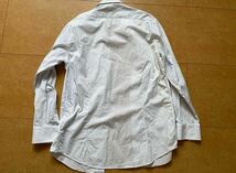新社会人洗い替え用Yシャツ長袖シャツ41-84スリムモデル白色青ストライプ_画像2