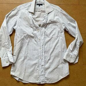 新社会人洗い替え用Yシャツ長袖シャツ41-84スリムモデル白色青ストライプ