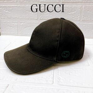 【洗浄済】グッチ GUCCI キャップ 帽子 ハット ブラック 927 シェリーライン 黒 メンズ レディース