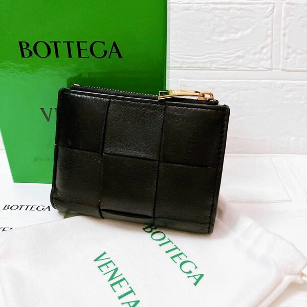  ボッテガ BOTTEGA レザー カセット 折り財布 ブラック SB61 黒 メンズ 二つ折りウォレット