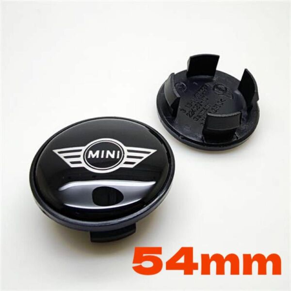 ミニクーパー　MINI　ブラック ホイールセンターキャップ　R系　54mm 4個セット ウィング　ブラック