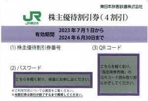 JR東日本株主優待券　40％割引　4枚　即決　送料無料