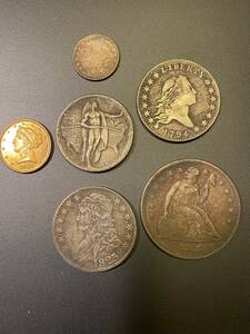 【1円スタート】アメリカ　リバティ　金貨　銀貨　おまとめ　6枚　古銭　旧貨幣　身辺整理品　米国貨幣