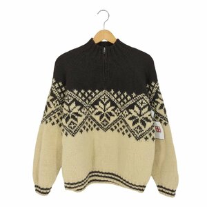 J.CREW(ジェイクルー) HAND KNIT ノルディック柄 ハーフジップ ウールニット メンズ im 中古 古着 0353