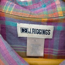J.RIGGINGS(フメイ) 90S マルチチェック B.D S/Sシャツ メンズ import：L 中古 古着 0312_画像6