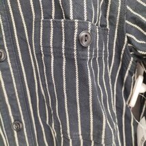 HOUSTON(ヒューストン) ストライプ ビエラ ヴィンテージ ワークシャツ 猫目ボタン メンズ JP 中古 古着 0251_画像4