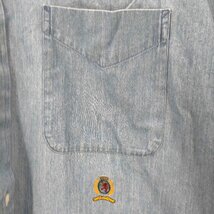 TOMMY HILFIGER(トミーヒルフィガー) 香港製 ボタンダウン シャンブレーシャツ メンズ im 中古 古着 0625_画像4
