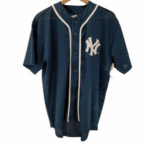 MLB(エムエルビー) ロゴ刺繍 メッシュ ゲームシャツ メンズ JPN：M 中古 古着 0602