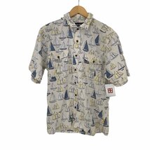 Reyn Spooner(レインスプーナー) コットン ヨット柄 S/S シャツ メンズ JPN：M 中古 古着 0306_画像1