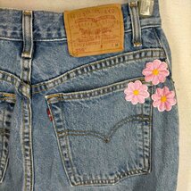 Levis(リーバイス) ボタン裏218M 550 刺しゅうカスタム ワイドテーパードデニムパンツ レディ 中古 古着 0504_画像4