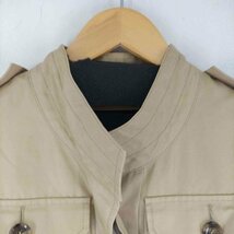 AKIRA NAKA(アキラナカ) バックデザインジャケット リネン混 比翼仕立て ベルト付き スタンドカ 中古 古着 0350_画像3