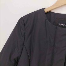 FOXEY(フォクシー) COAT VIOLA 中綿ベルテッドノーカラーコート ビジュー装飾 レディース 中古 古着 0948_画像3