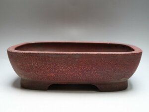 051613朱泥植木鉢　在銘　中国宜興紫砂盆栽具
