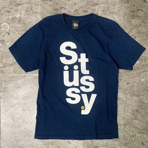 Stussy オールドステューシー ビッグプリントTシャツ グラフィック ネイビー 紺 ビンテージ 90s