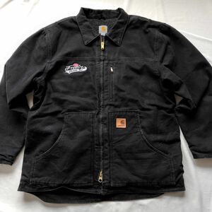 メキシコ製 80s 90s メンズL Carhartt カーハート ヴィンテージ　ダック　ジャケット デトロイト ワーク ブラック 黒 ボア ジップアップ