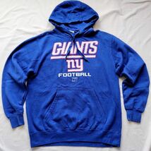 90s 00s メンズS~M位 NFL GIANTS NY ジャイアンツ　ニューヨーク アメフト ヴィンテージパーカー 青 トレーナー スウェット 39古着 USA製_画像1